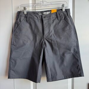 NWT Carhartt Women’s Gray Loose Fit Rugged Flex Work Shorts